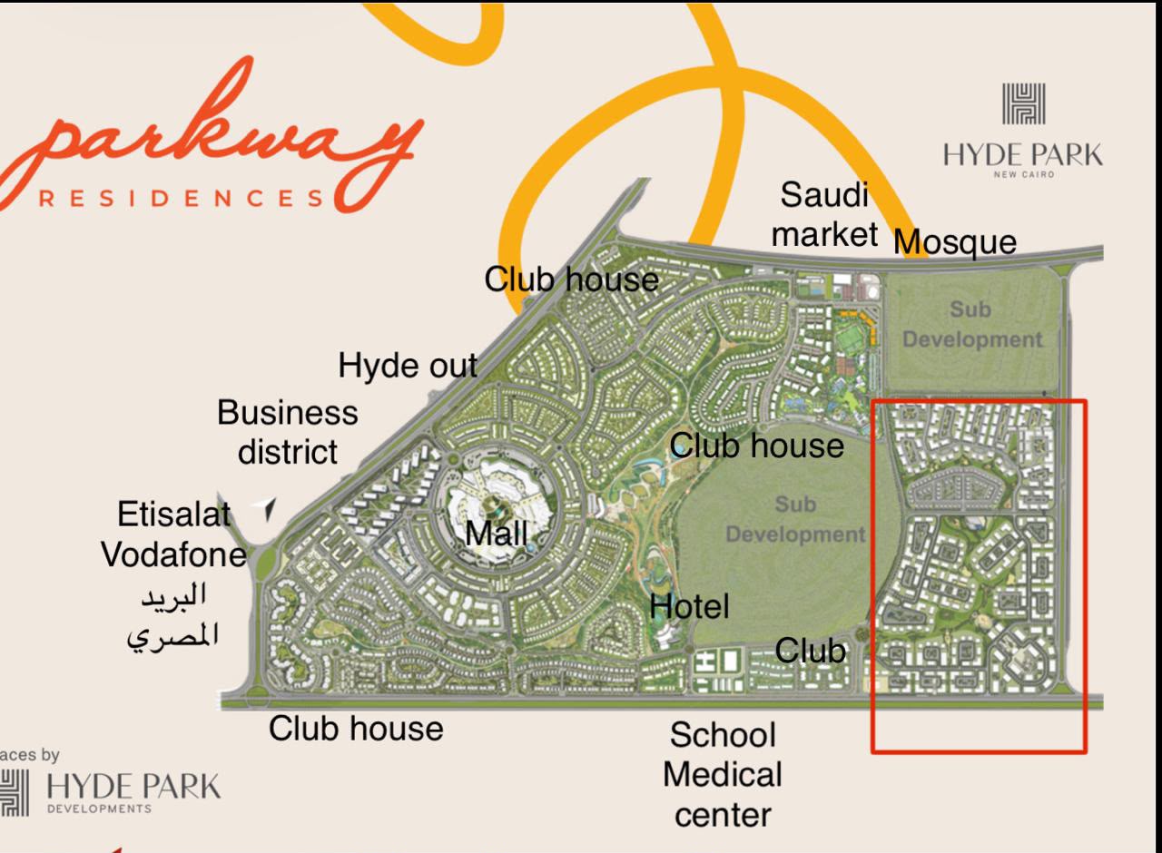 Hyde Park Parkway Residences Master Plan - Hyde Park New Cairo